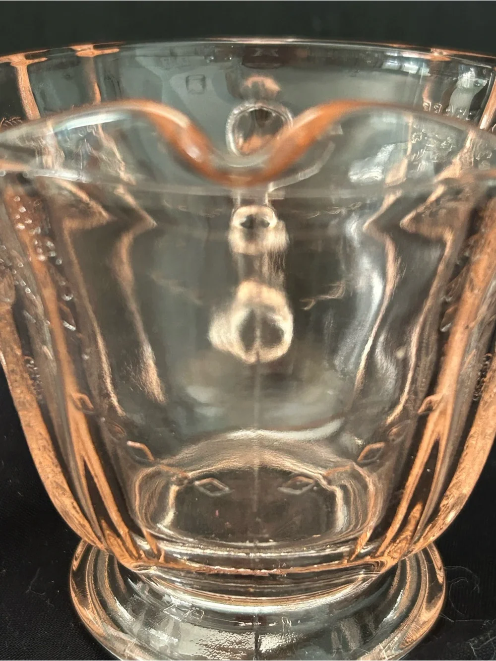 Madrid Pink Federal Glass Footed Creamer/Sauce 1930’s Depression Glass